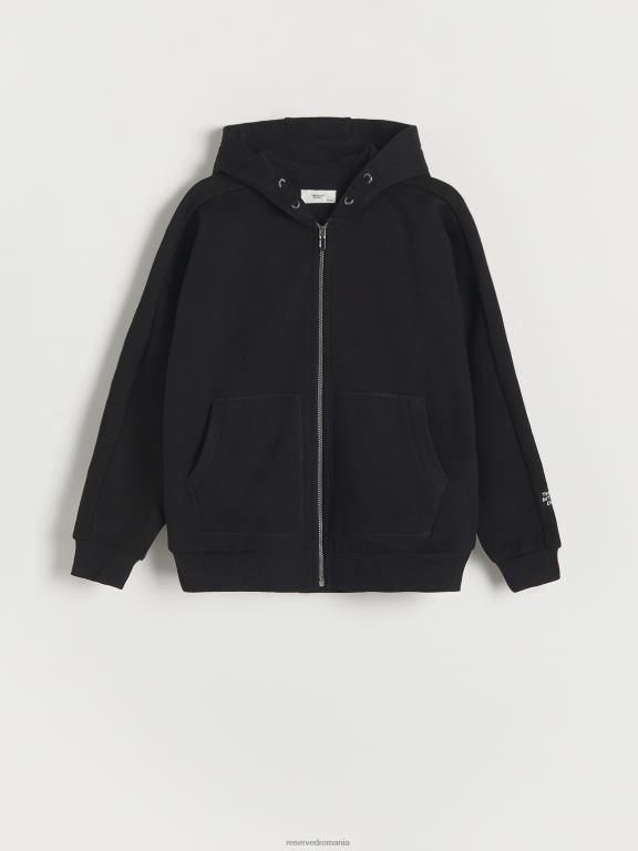 negru Reserved băieți îmbrăcăminte hanorac supradimensionat 648HZ2027