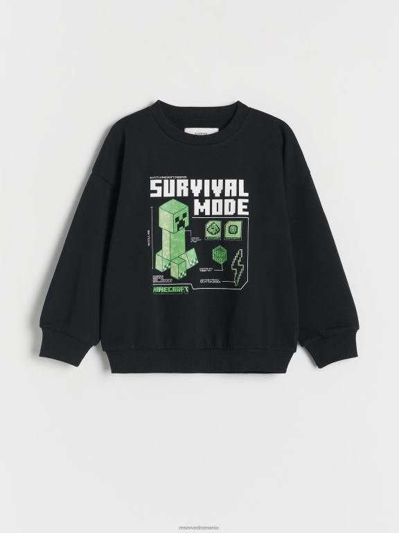 negru Reserved băieți îmbrăcăminte top de jogging 648HZ2069