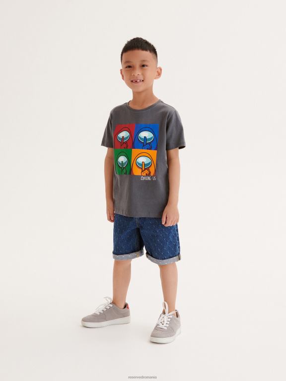 gri inchis Reserved băieți îmbrăcăminte printre noi tricou 648HZ2141