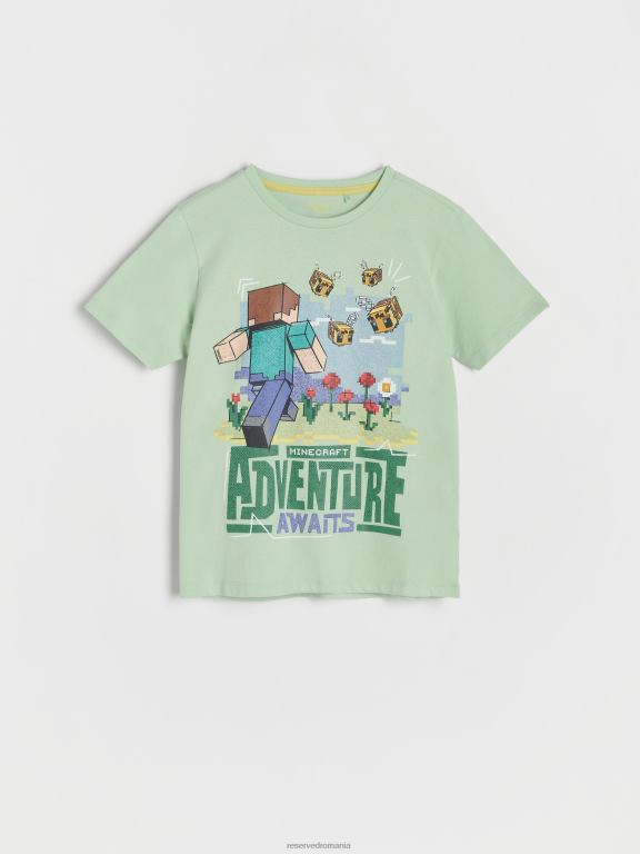 turcoaz deschis Reserved băieți îmbrăcăminte tricou supradimensionat minecraft 648HZ2148