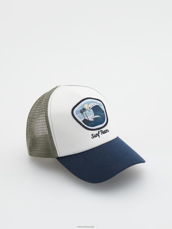 măsline Reserved bărbați accesorii șapcă de camioner cu plasture 648HZ1644