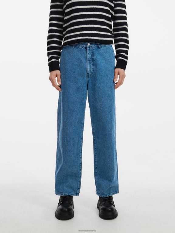 albastru Reserved bărbați îmbrăcăminte blugi largi 648HZ1572