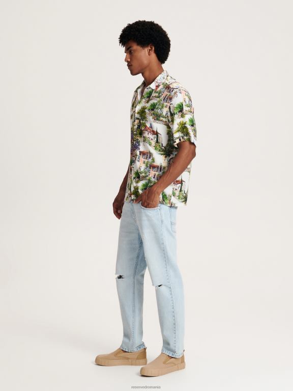 albastru Reserved bărbați îmbrăcăminte blugi obișnuiți 648HZ1571