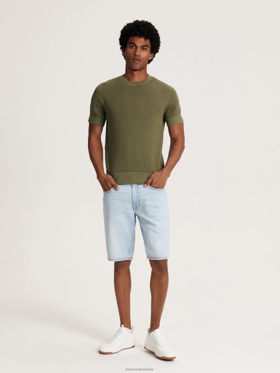 albastru Reserved bărbați îmbrăcăminte pantaloni scurți obișnuiți din denim 648HZ1454