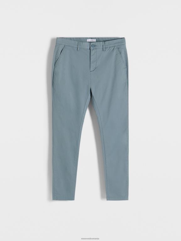 albastru oțel Reserved bărbați îmbrăcăminte pantaloni chino slim fit 648HZ1079
