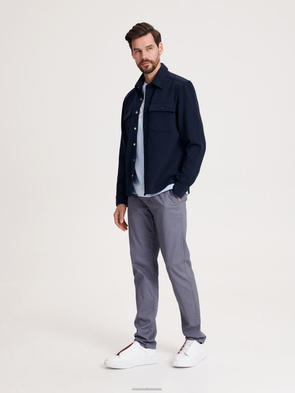 albastru oțel Reserved bărbați îmbrăcăminte pantaloni chino slim fit noi 648HZ1493