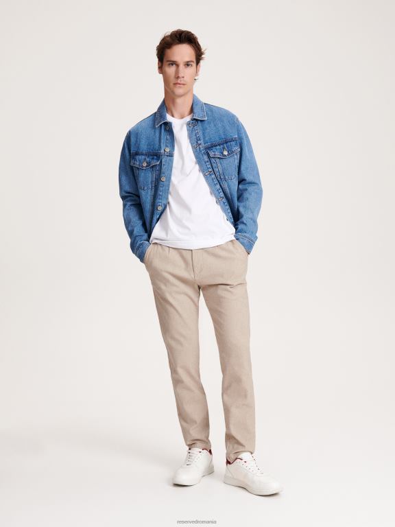 bej Reserved bărbați îmbrăcăminte pantaloni chino slim 648HZ1524