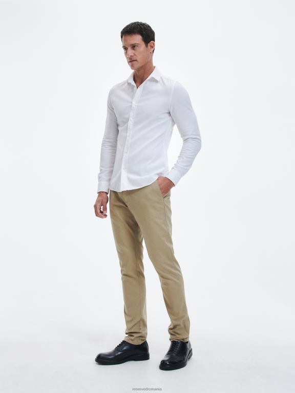 bej Reserved bărbați îmbrăcăminte pantaloni chino slim fit 648HZ1078