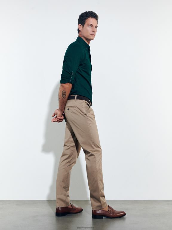 bej Reserved bărbați îmbrăcăminte pantaloni chino slim fit 648HZ1131