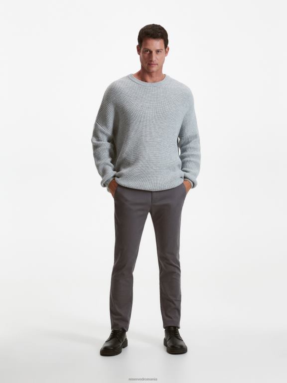gri inchis Reserved bărbați îmbrăcăminte pantaloni chino slim fit 648HZ1140