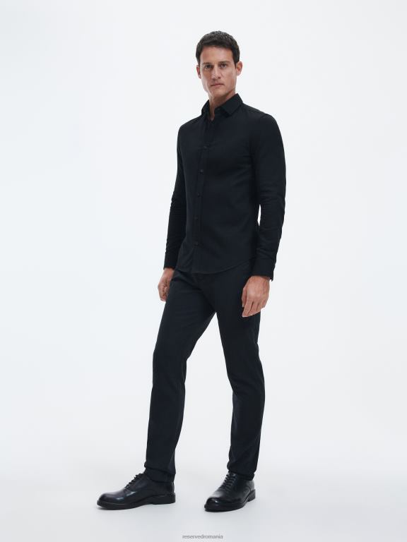negru Reserved bărbați îmbrăcăminte pantaloni chino slim fit 648HZ1084