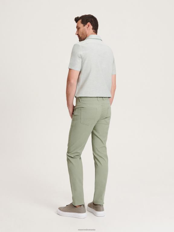 turcoaz deschis Reserved bărbați îmbrăcăminte pantaloni din bumbac slim fit 648HZ1130