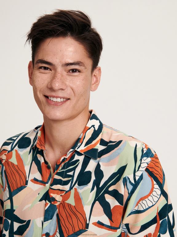 multicolor Reserved bărbați îmbrăcăminte cămașă din viscoză cu potrivire normală 648HZ1395