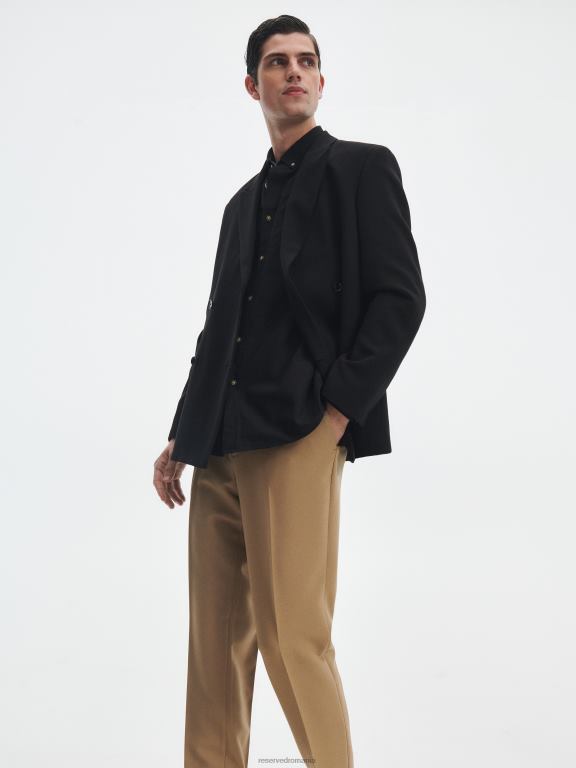 negru Reserved bărbați îmbrăcăminte cămașă simplă cu potrivire normală 648HZ1363