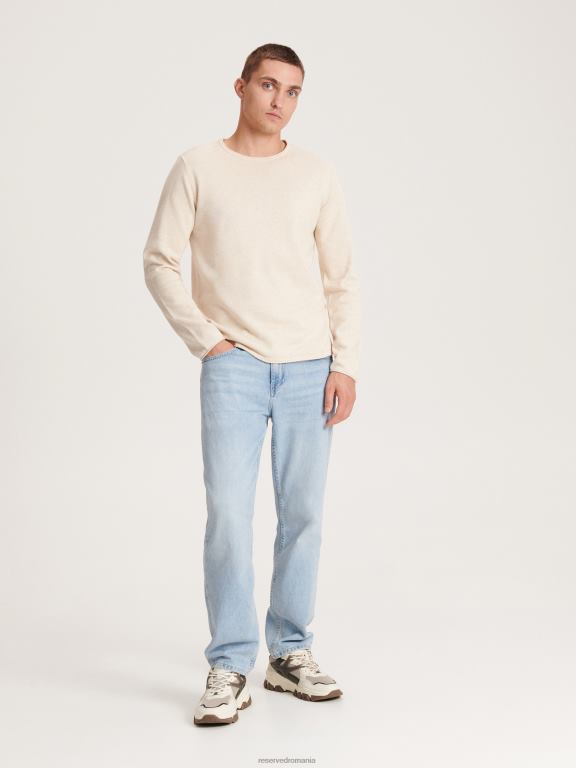 bej Reserved bărbați îmbrăcăminte pulover din bumbac 648HZ1124