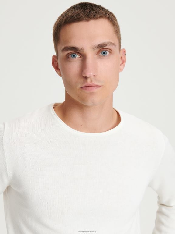 cremă Reserved bărbați îmbrăcăminte pulover din bumbac 648HZ1095