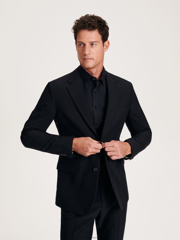 negru Reserved bărbați îmbrăcăminte blazer slim fit 648HZ1101