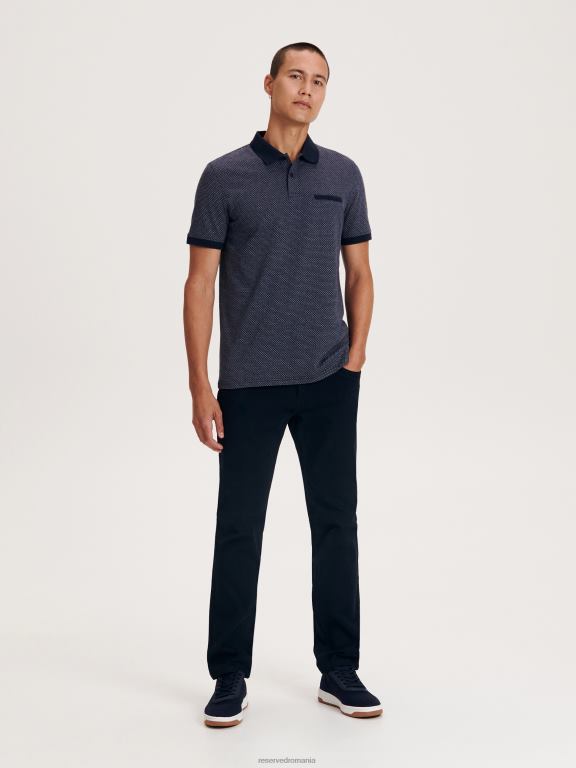 marina Reserved bărbați îmbrăcăminte Tricou polo cu croială normală, cu micro imprimeu 648HZ1112