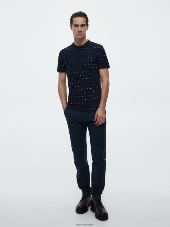 marina Reserved bărbați îmbrăcăminte Tricou polo slim fit cu guler ridicat 648HZ1331