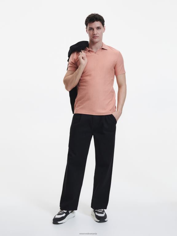 piersică Reserved bărbați îmbrăcăminte tricou polo cu talie regulată 648HZ1344