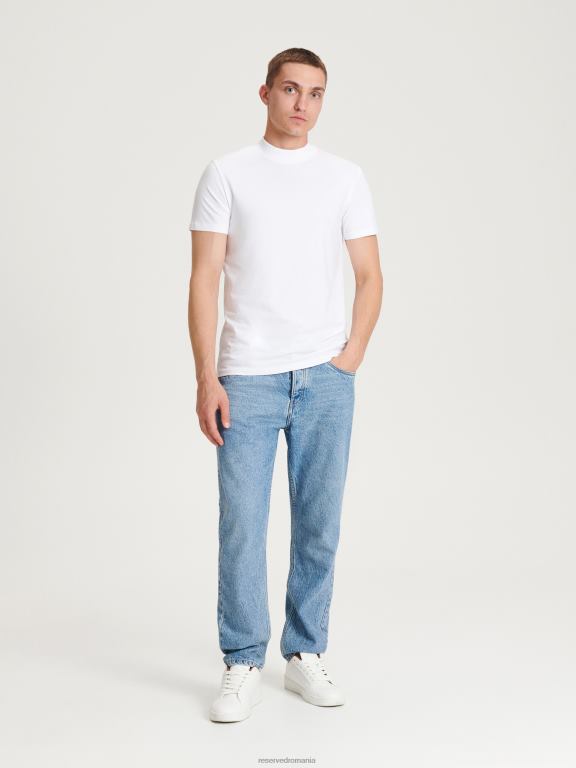 alb Reserved bărbați îmbrăcăminte tricou slim fit 648HZ1224