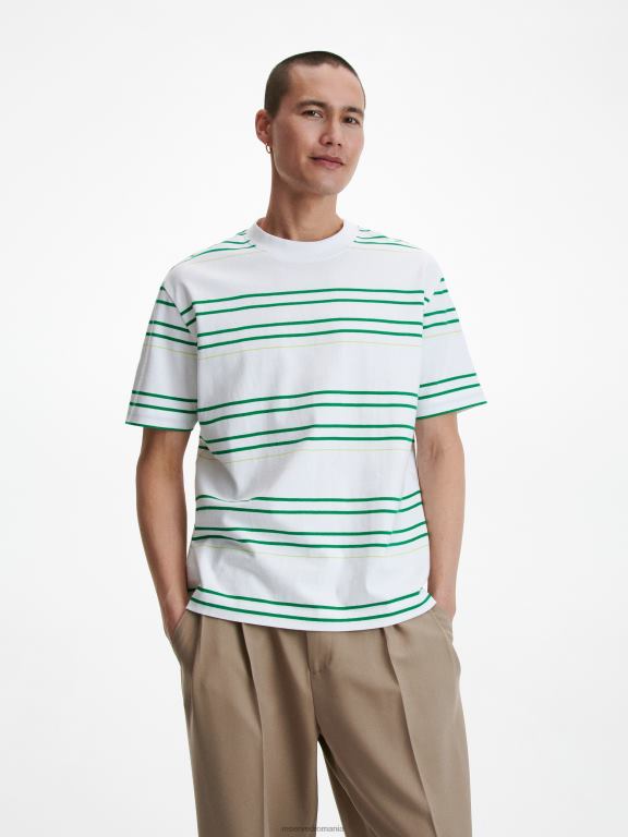 alb Reserved bărbați îmbrăcăminte tricou supradimensionat 648HZ1273