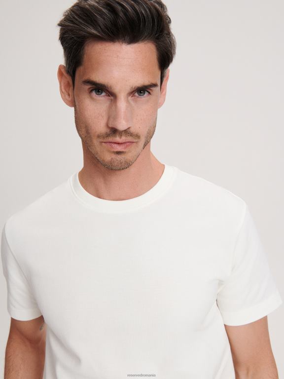 cremă Reserved bărbați îmbrăcăminte stil de modă tricou cu potrivire obișnuită 648HZ1315