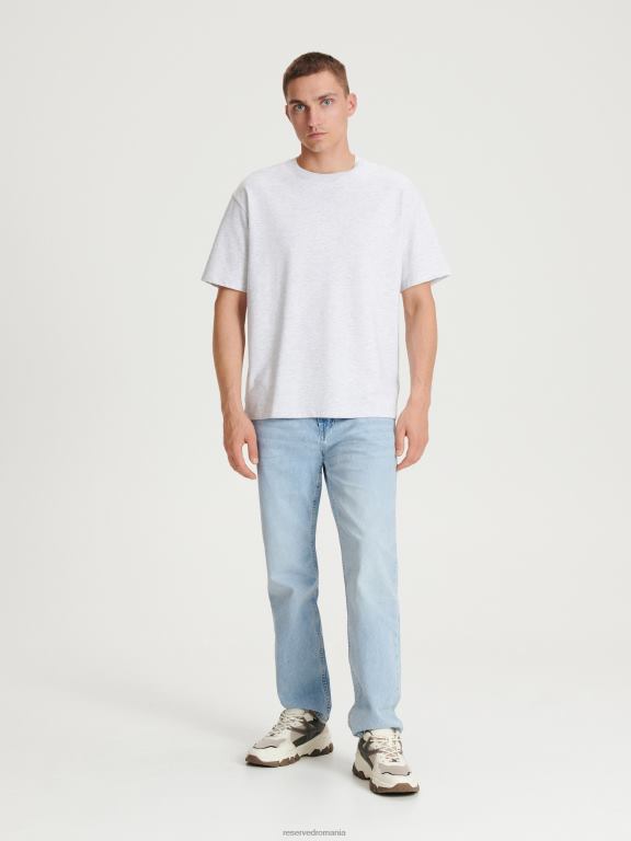gri deschis Reserved bărbați îmbrăcăminte tricou boxy 648HZ1195