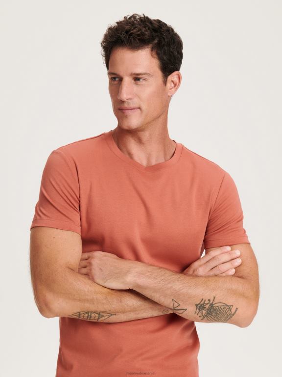 roșu picant Reserved bărbați îmbrăcăminte tricou slim fit 648HZ1183