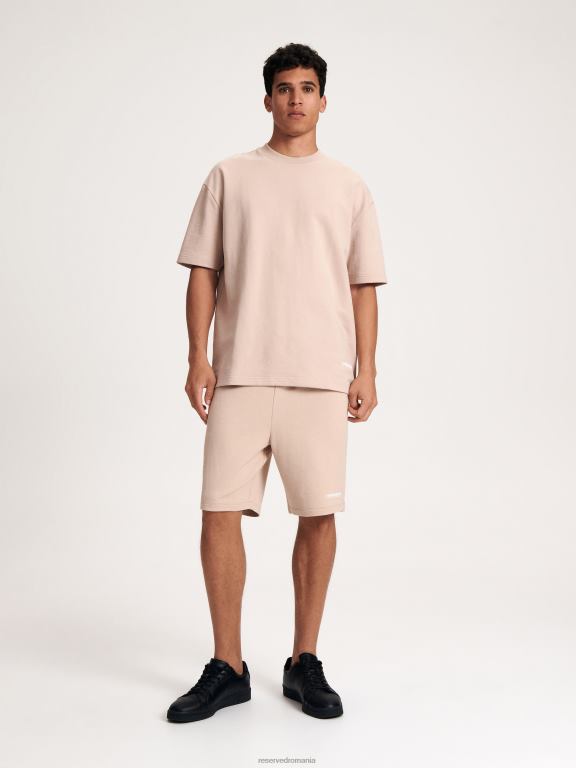 roz pastel Reserved bărbați îmbrăcăminte tricou supradimensionat 648HZ1314