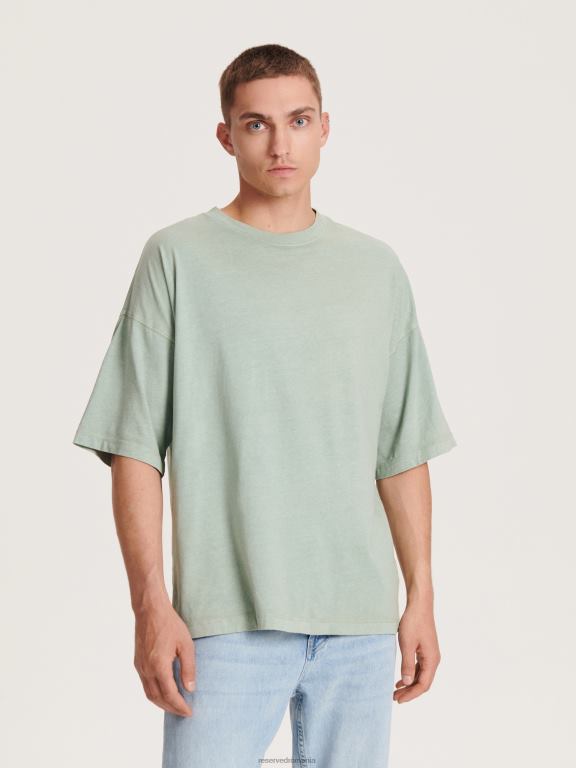 verde oțel Reserved bărbați îmbrăcăminte tricou supradimensionat 648HZ1160