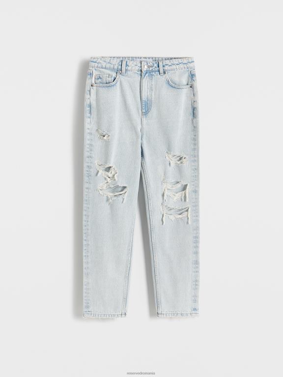 albastru Reserved femei îmbrăcăminte blugi mom fit cu talie înaltă 648HZ756