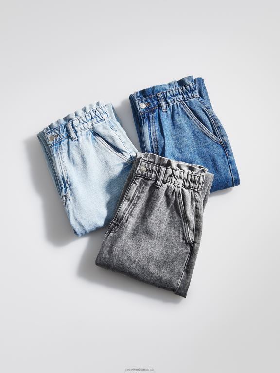 albastru Reserved femei îmbrăcăminte blugi paperbag 648HZ747