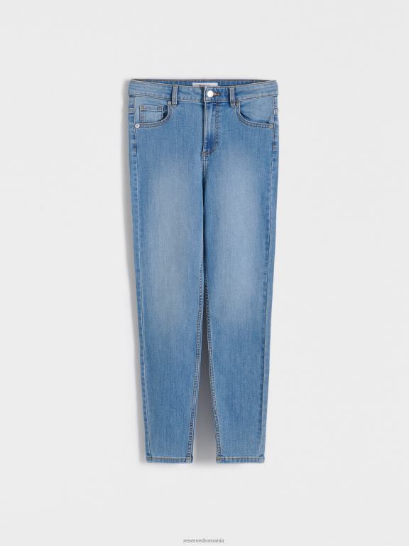 albastru Reserved femei îmbrăcăminte blugi subțiri cu talie înaltă 648HZ768