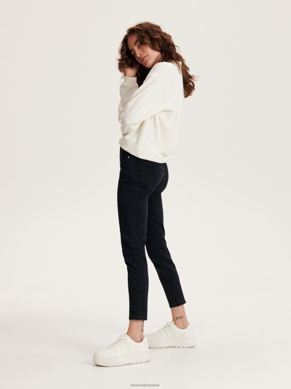 negru Reserved femei îmbrăcăminte blugi subțiri 648HZ103