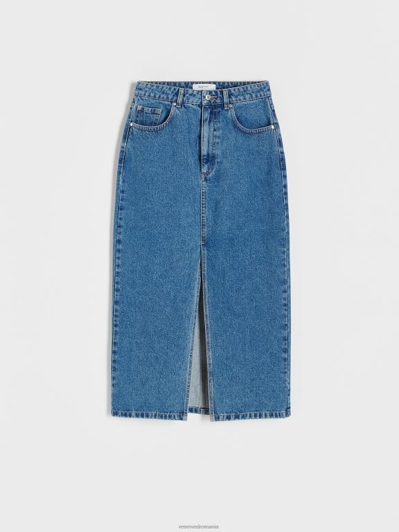 albastru Reserved femei îmbrăcăminte fusta midi denim 648HZ828