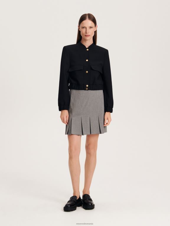 gri deschis Reserved femei îmbrăcăminte fusta cu pliuri 648HZ69