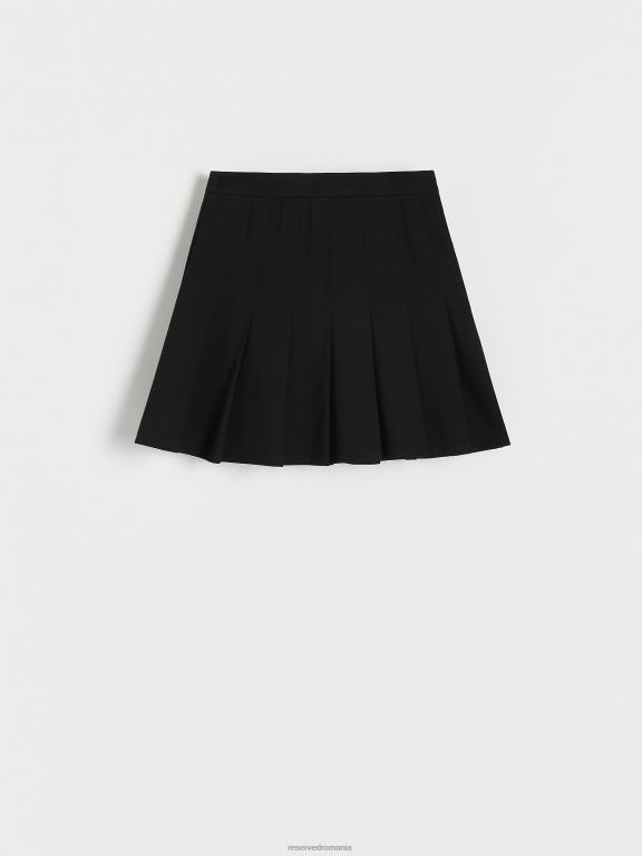negru Reserved femei îmbrăcăminte fusta mini cu pliuri cutie 648HZ812
