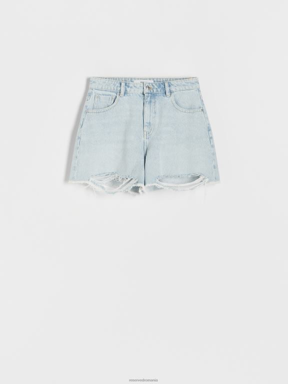 albastru Reserved femei îmbrăcăminte pantaloni scurți din denim 648HZ589