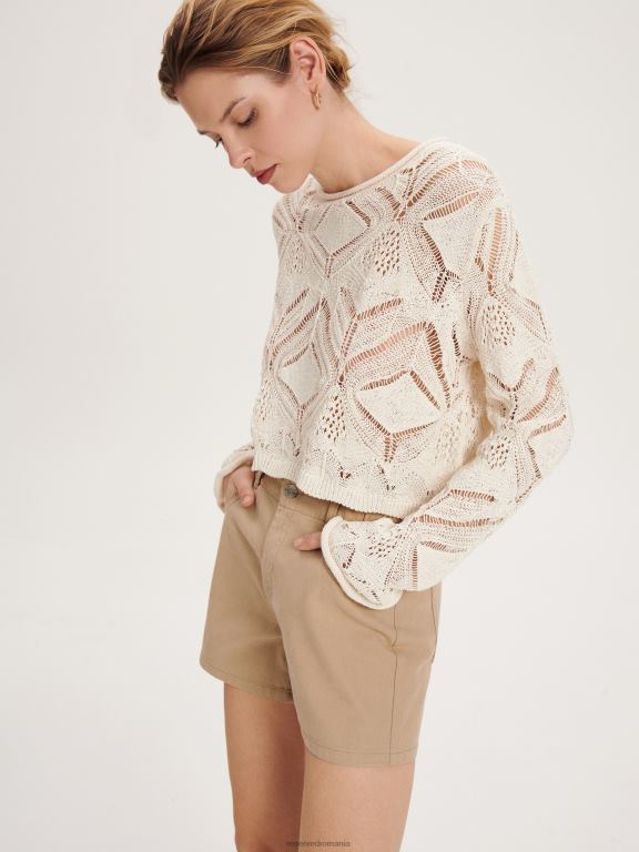 bej Reserved femei îmbrăcăminte pantaloni scurți cu talie înaltă 648HZ608