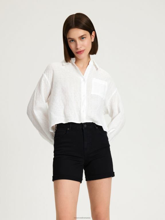 negru Reserved femei îmbrăcăminte pantaloni scurți din denim 648HZ576