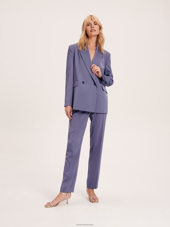 albastru oțel Reserved femei îmbrăcăminte pantaloni din material satinat 648HZ726