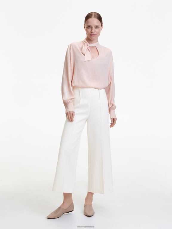cremă Reserved femei îmbrăcăminte pantaloni eleganti cu pliu presat 648HZ683