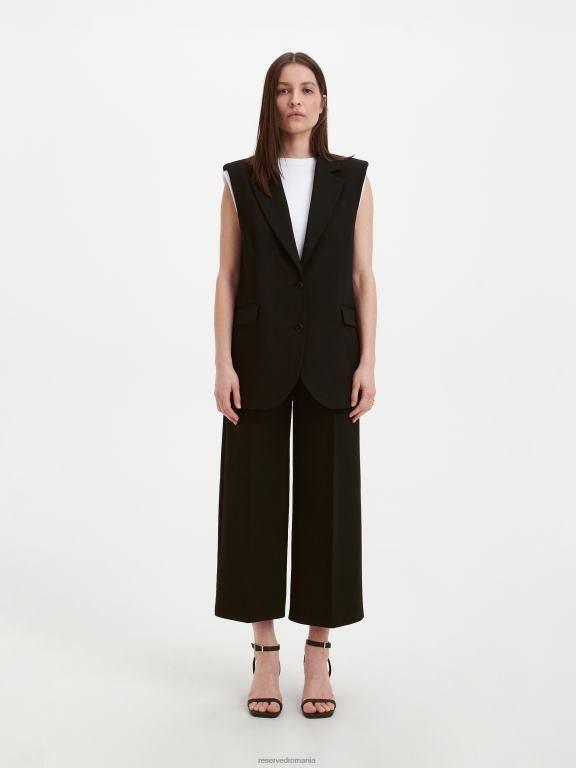 negru Reserved femei îmbrăcăminte pantaloni eleganti cu pliu presat 648HZ682