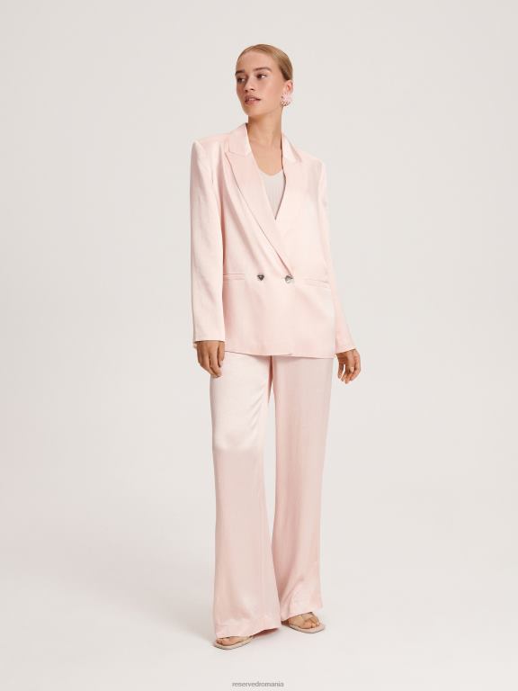 roz pastel Reserved femei îmbrăcăminte pantaloni din vascoza 648HZ693