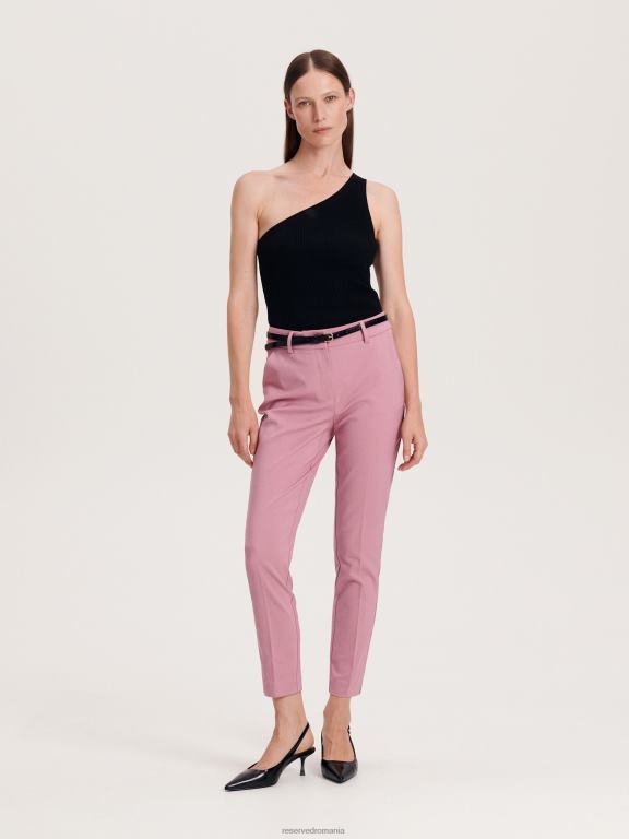 trandafir prăfuit Reserved femei îmbrăcăminte pantaloni de tigara cu centura 648HZ657
