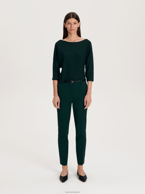 turcoaz închis Reserved femei îmbrăcăminte pantaloni de tigara cu centura 648HZ668