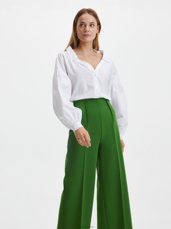 verde Reserved femei îmbrăcăminte pantaloni eleganti cu pliu presat 648HZ9