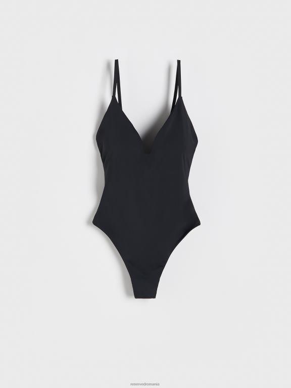 negru Reserved femei îmbrăcăminte costum de baie dintr-o bucată 648HZ1047