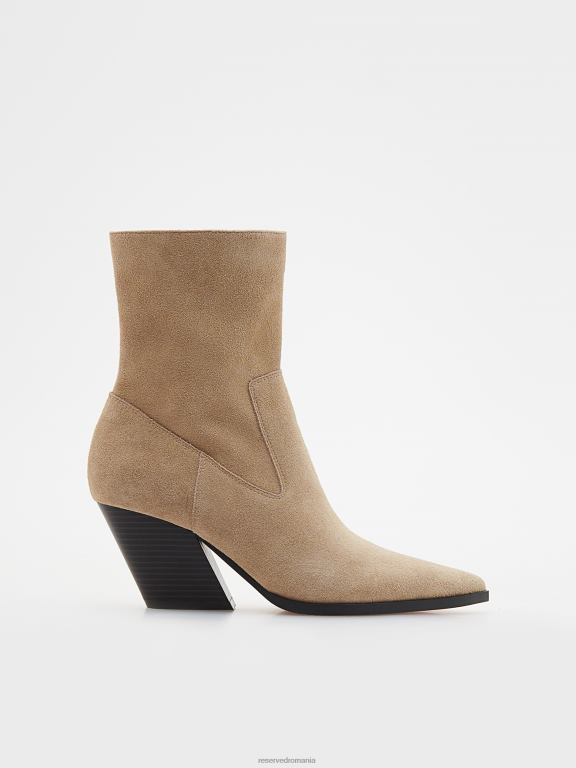 bej Reserved femei pantofi botine de piele intoarsa 648HZ209